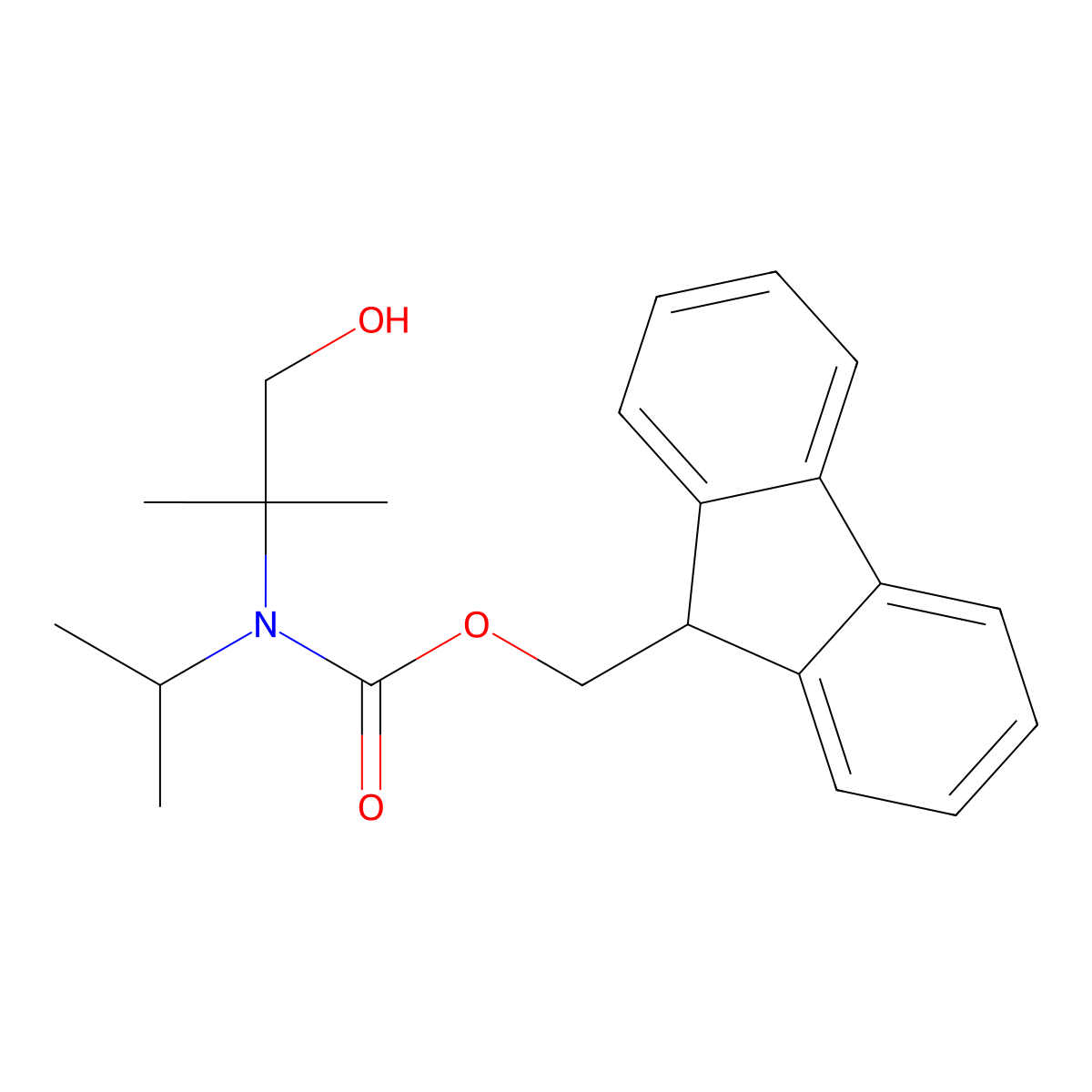 (9H-fluoren-9-yl)methyl N-(1-hydroxy-2-methylpropan-2-yl)-N-(propan-2-yl)carbamate molecular structure, CAS 2764004-82-0