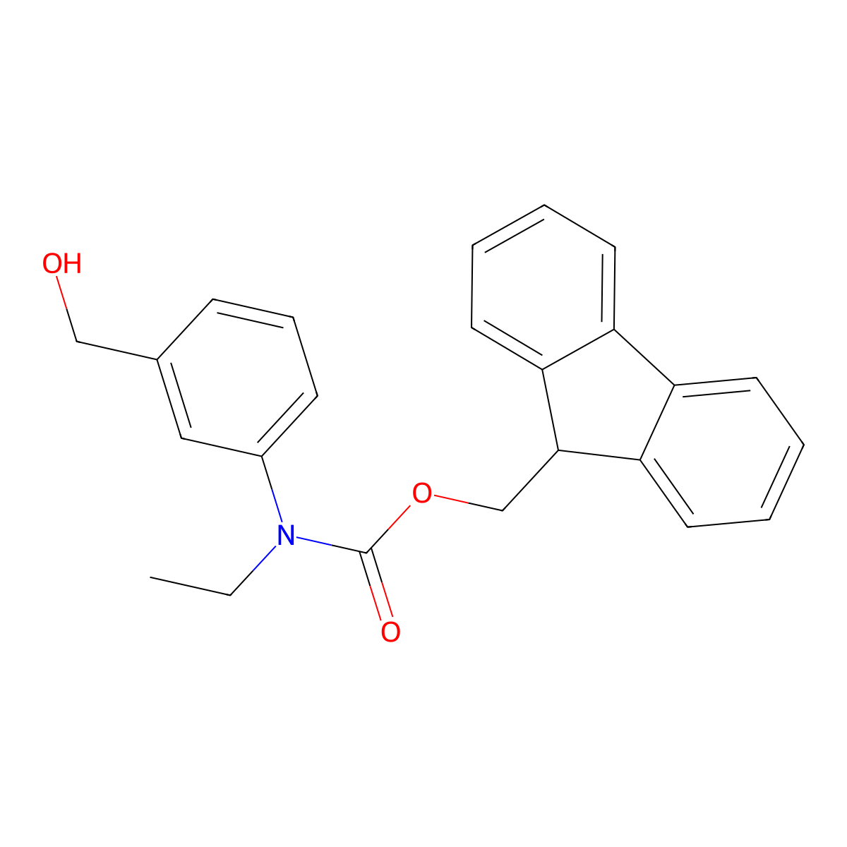 (9H-fluoren-9-yl)methyl N-ethyl-N-[3-(hydroxymethyl)phenyl]carbamate molecular structure, CAS 2764004-84-2
