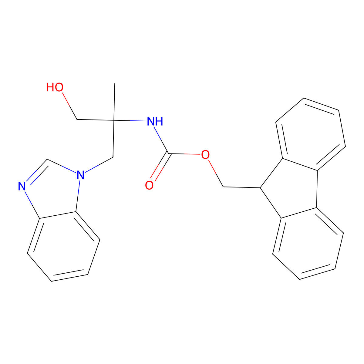 (9H-fluoren-9-yl)methyl N-{2-[(1H-1,3-benzodiazol-1-yl)methyl]-1-hydroxypropan-2-yl}carbamate molecular structure, CAS 2764004-90-0