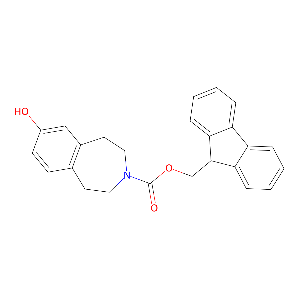 (9H-fluoren-9-yl)methyl 7-hydroxy-2,3,4,5-tetrahydro-1H-3-benzazepine-3-carboxylate molecular structure, CAS 2764004-98-8