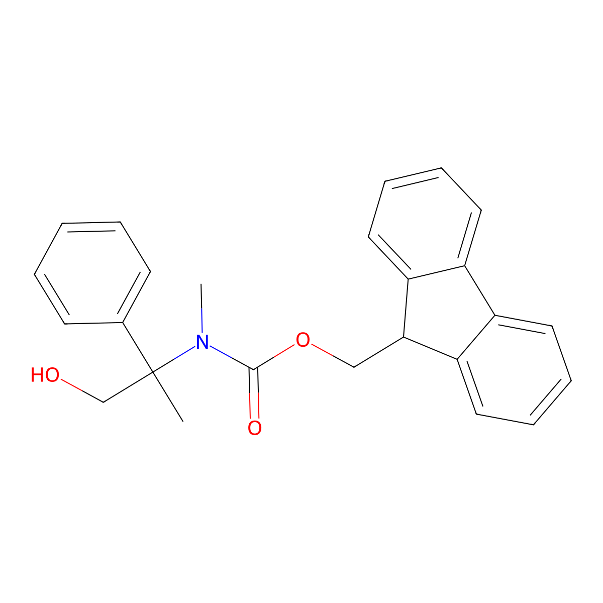 (9H-fluoren-9-yl)methyl N-(1-hydroxy-2-phenylpropan-2-yl)-N-methylcarbamate molecular structure, CAS 2764005-03-8