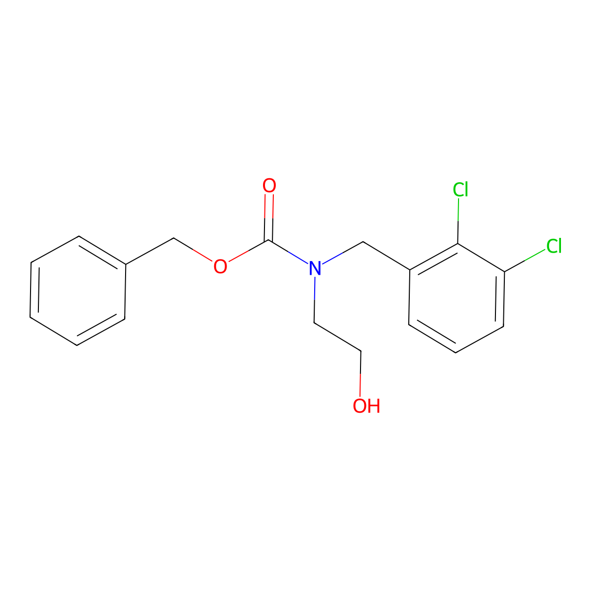 benzyl N-[(2,3-dichlorophenyl)methyl]-N-(2-hydroxyethyl)carbamate molecular structure, CAS 2764005-11-8