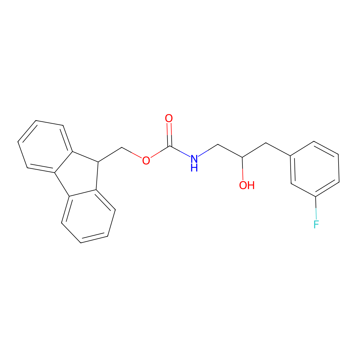 (9H-fluoren-9-yl)methyl N-[3-(3-fluorophenyl)-2-hydroxypropyl]carbamate molecular structure, CAS 2764005-16-3