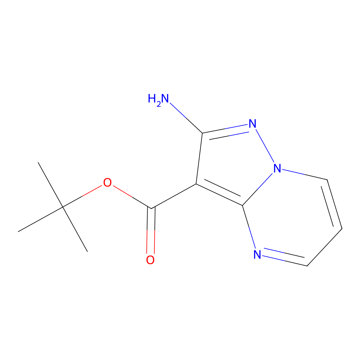 tert-Butyl 2-aminopyrazolo[1,5-a]pyrimidine-3-carboxylate molecular structure, CAS 2764005-17-4