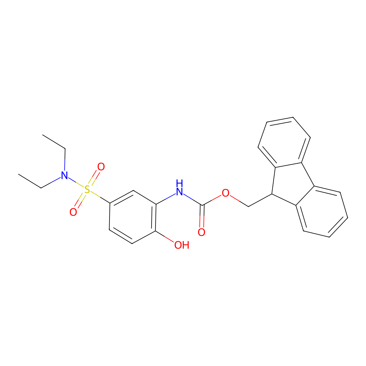 (9H-fluoren-9-yl)methyl N-[5-(diethylsulfamoyl)-2-hydroxyphenyl]carbamate molecular structure, CAS 2764005-37-8