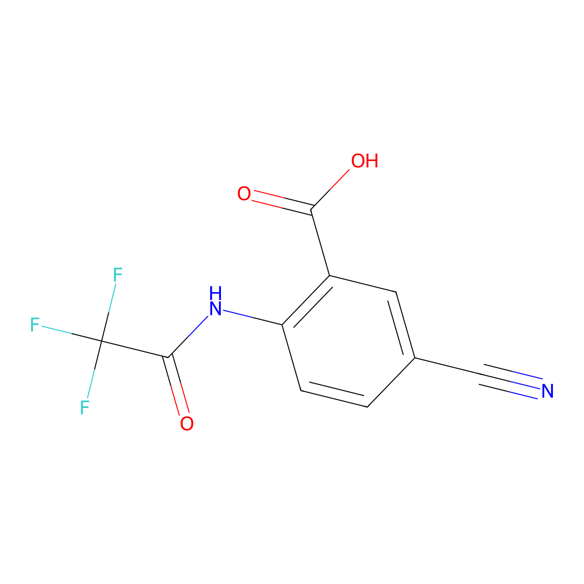 5-Cyano-2-(2,2,2-trifluoroacetamido)benzoic acid molecular structure, CAS 2764005-38-9