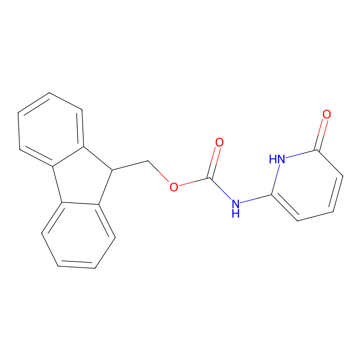 (9H-fluoren-9-yl)methyl N-(6-hydroxypyridin-2-yl)carbamate molecular structure, CAS 2764005-40-3