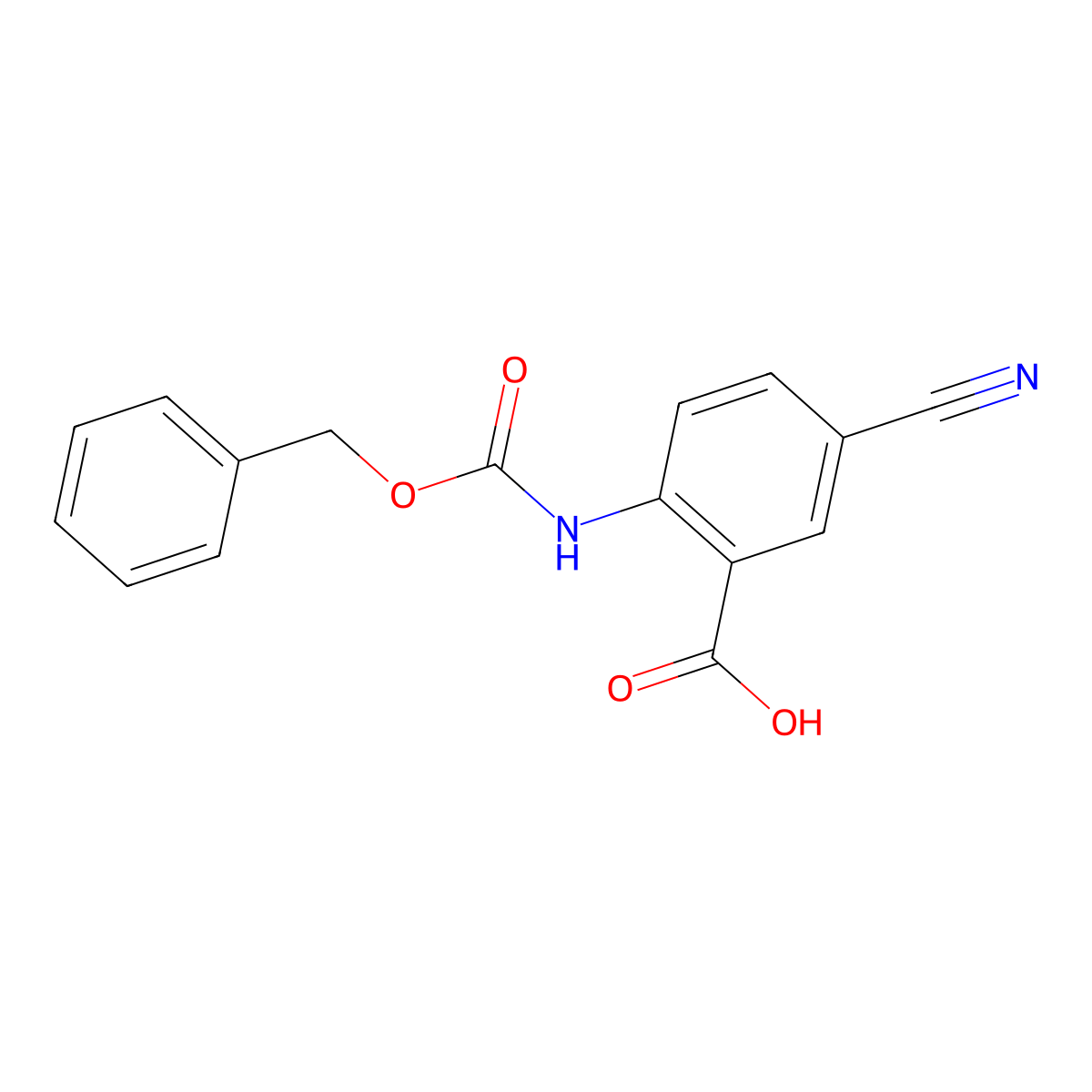 2-{[(Benzyloxy)carbonyl]amino}-5-cyanobenzoic acid molecular structure, CAS 2764005-41-4