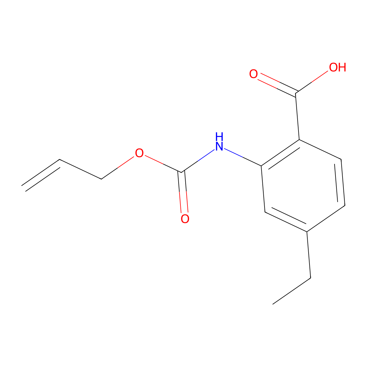 4-Ethyl-2-{[(prop-2-en-1-yloxy)carbonyl]amino}benzoic acid molecular structure, CAS 2764005-46-9