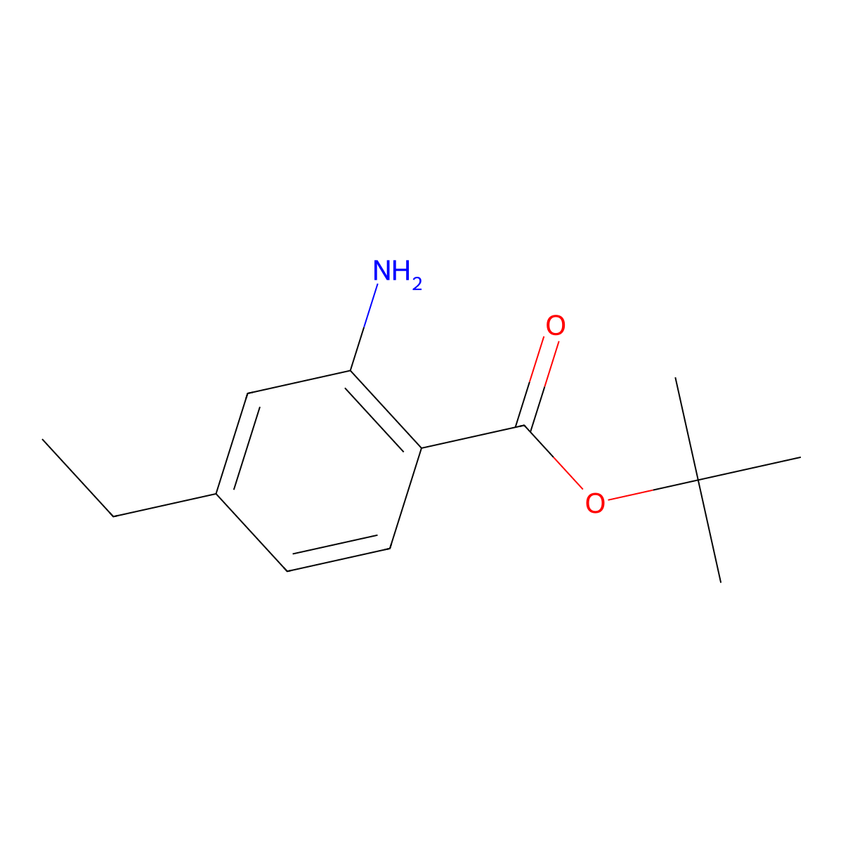 Tert-butyl 2-amino-4-ethylbenzoate molecular structure, CAS 2764005-48-1
