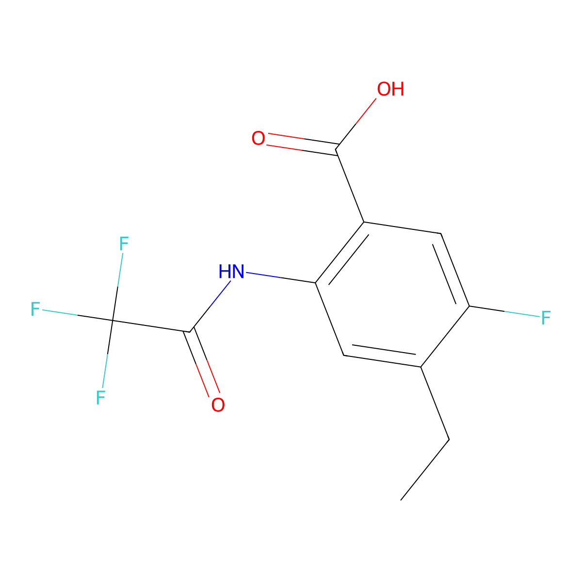 4-Ethyl-5-fluoro-2-(2,2,2-trifluoroacetamido)benzoic acid molecular structure, CAS 2764005-57-2