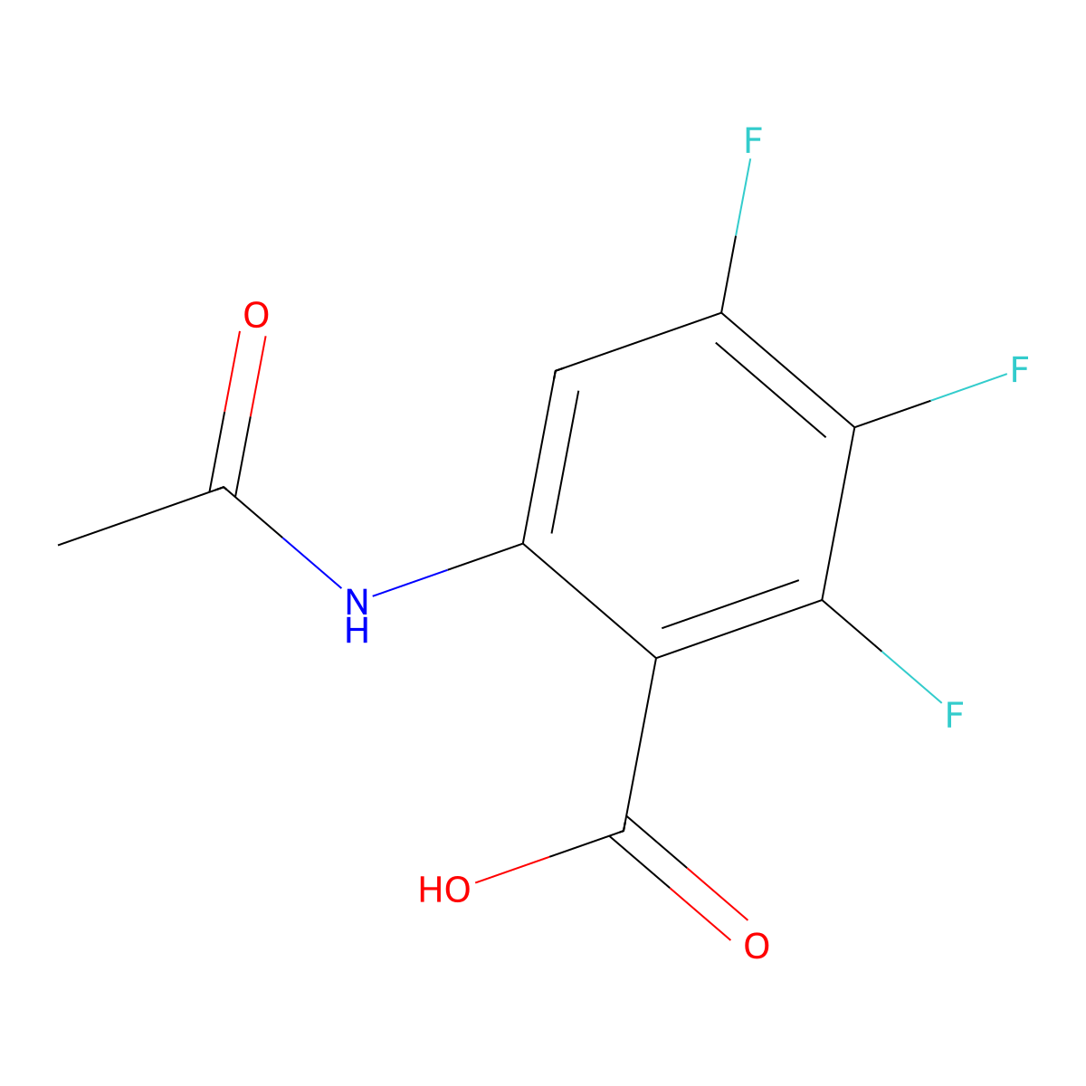 6-Acetamido-2,3,4-trifluorobenzoic acid molecular structure, CAS 2764005-66-3