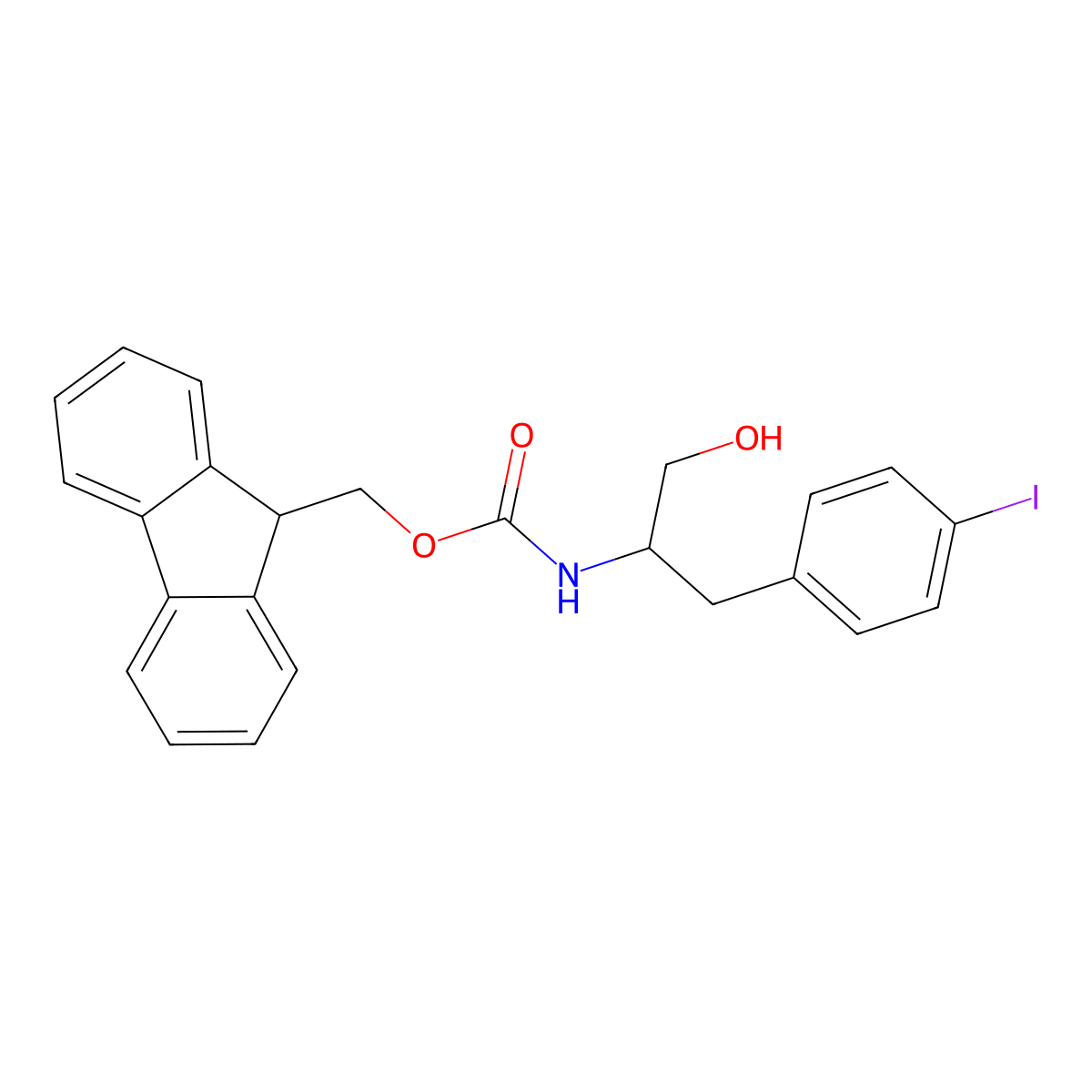 (9H-fluoren-9-yl)methyl N-[1-hydroxy-3-(4-iodophenyl)propan-2-yl]carbamate molecular structure, CAS 2764005-86-7