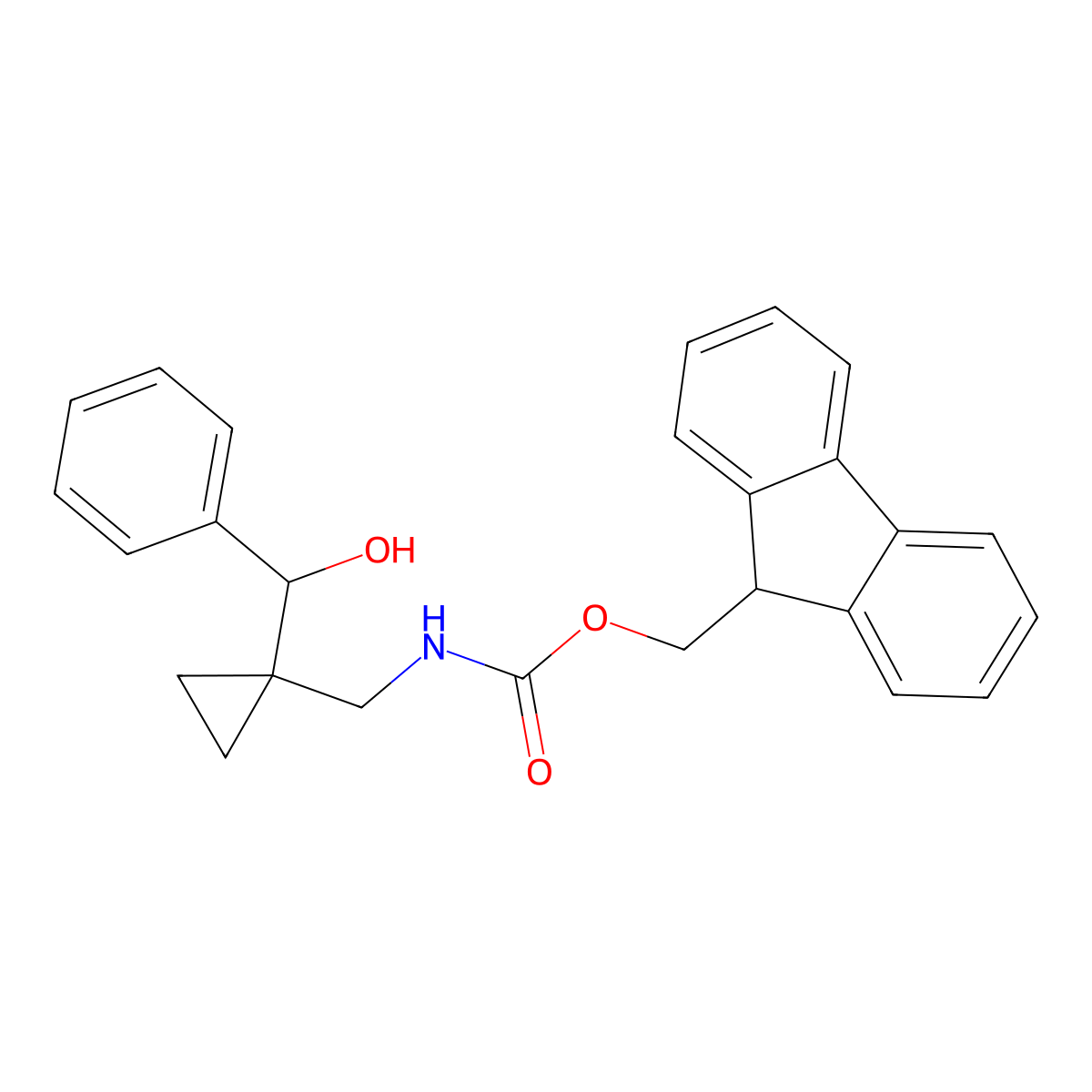 (9H-fluoren-9-yl)methyl N-({1-[hydroxy(phenyl)methyl]cyclopropyl}methyl)carbamate molecular structure, CAS 2764005-89-0