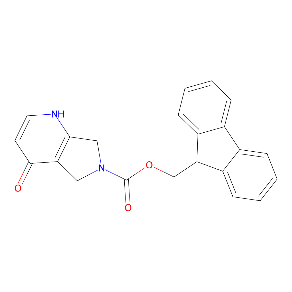 (9H-fluoren-9-yl)methyl 4-hydroxy-5H,6H,7H-pyrrolo[3,4-b]pyridine-6-carboxylate molecular structure, CAS 2764006-05-3