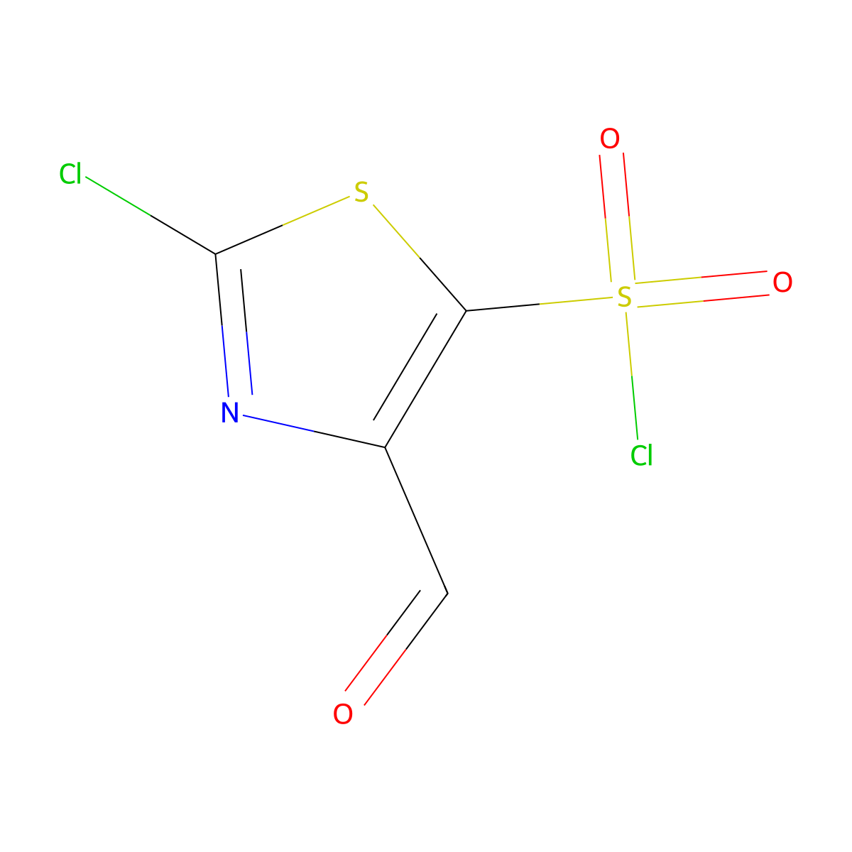 2-Chloro-4-formyl-1,3-thiazole-5-sulfonyl chloride molecular structure, CAS 2764006-21-3
