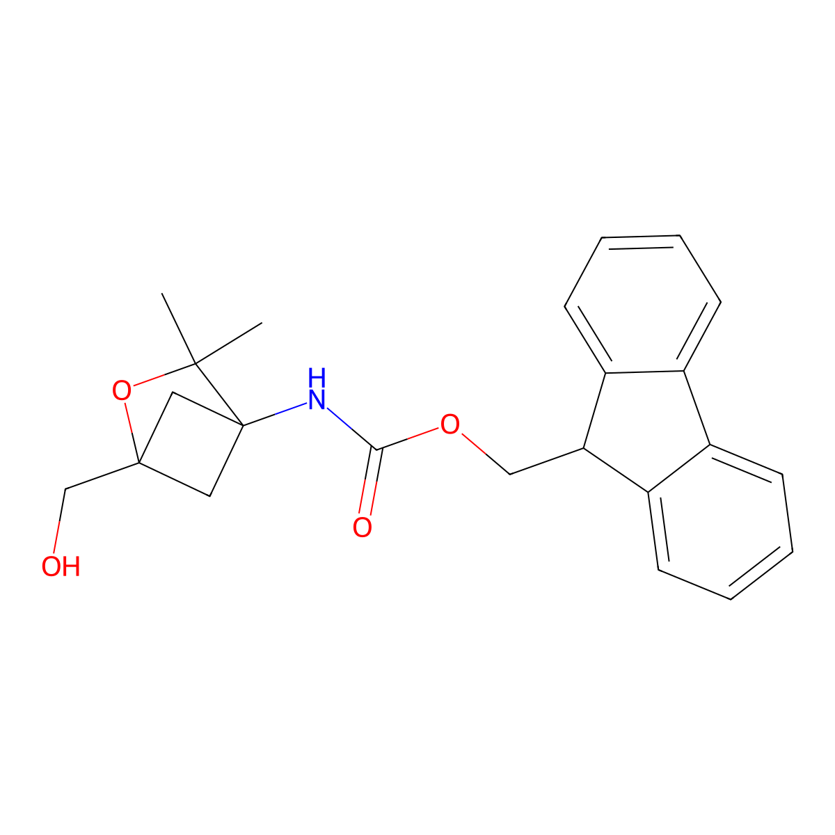 (9H-fluoren-9-yl)methyl N-[1-(hydroxymethyl)-3,3-dimethyl-2-oxabicyclo[2.1.1]hexan-4-yl]carbamate molecular structure, CAS 2764006-26-8