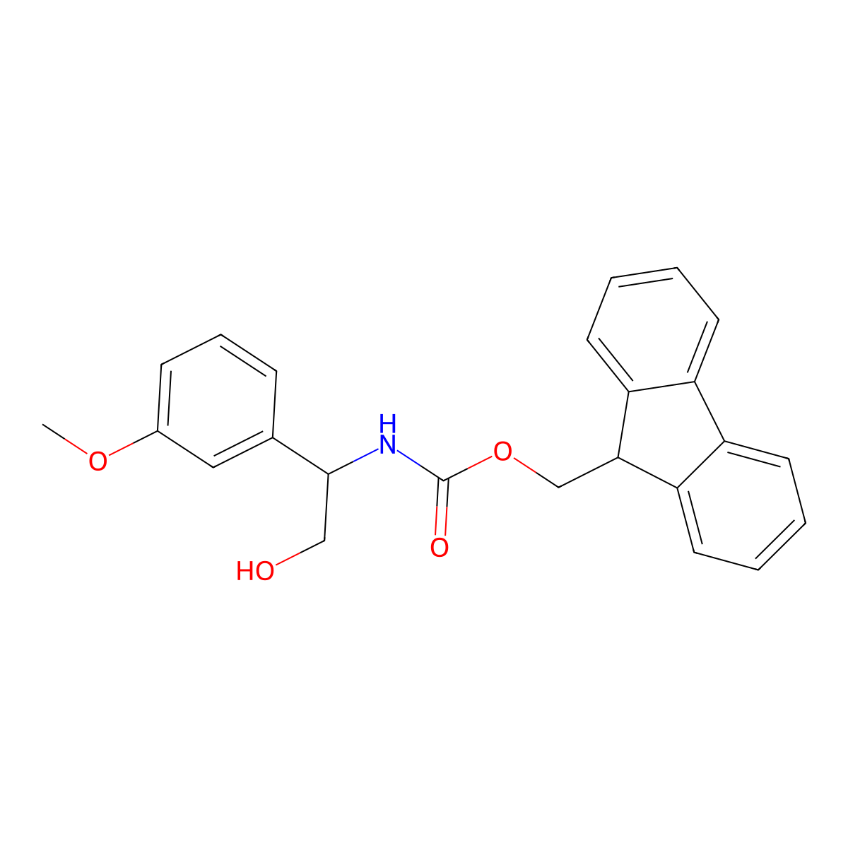 (9H-fluoren-9-yl)methyl N-[2-hydroxy-1-(3-methoxyphenyl)ethyl]carbamate molecular structure, CAS 2764006-29-1