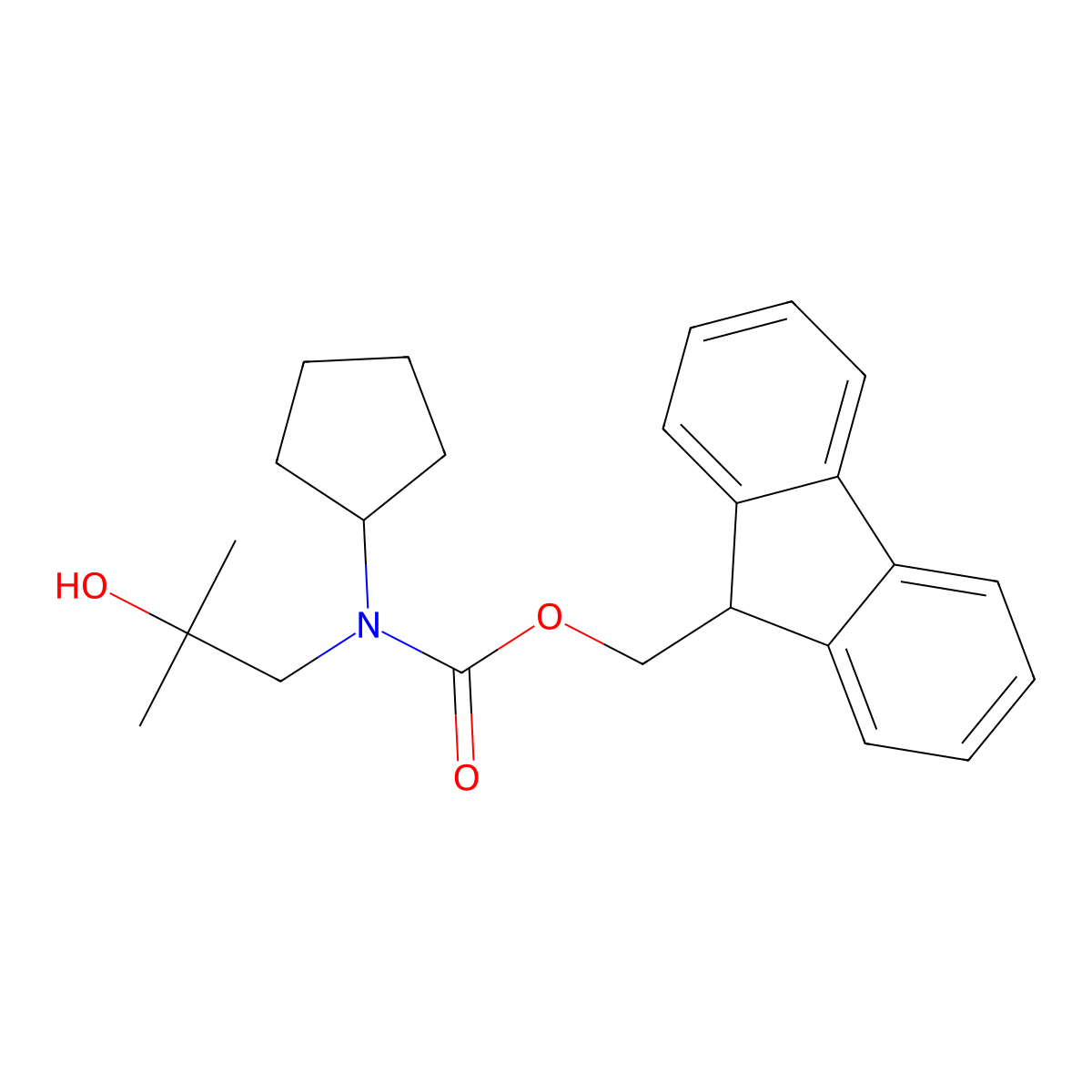 (9H-fluoren-9-yl)methyl N-cyclopentyl-N-(2-hydroxy-2-methylpropyl)carbamate molecular structure, CAS 2764006-46-2