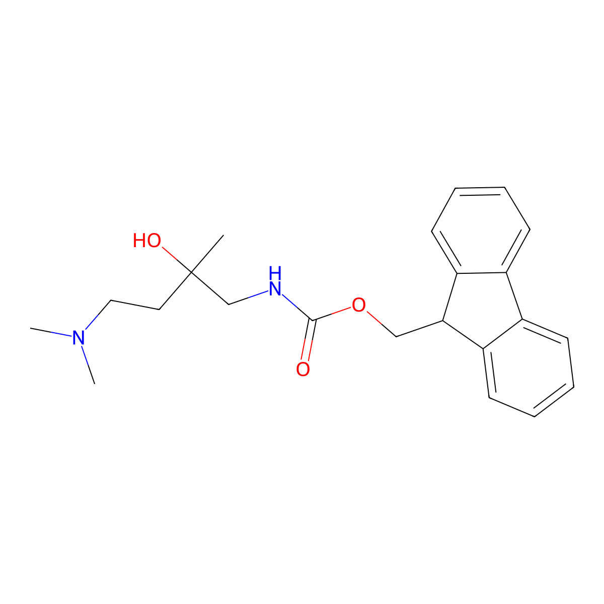 (9H-fluoren-9-yl)methyl N-[4-(dimethylamino)-2-hydroxy-2-methylbutyl]carbamate molecular structure, CAS 2764006-57-5