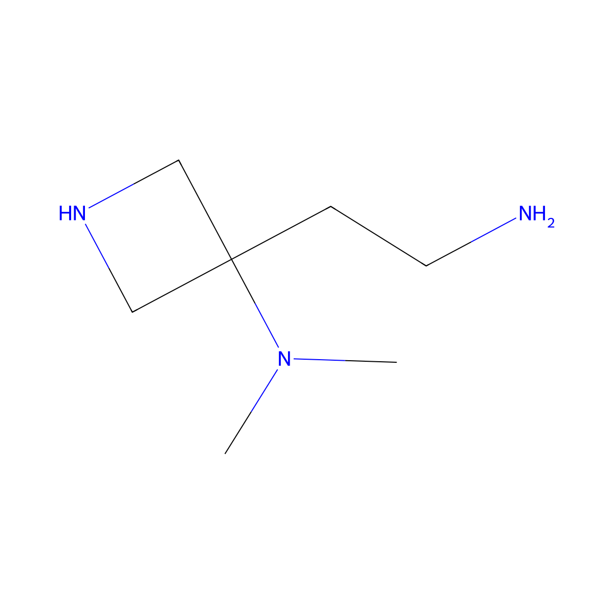 3-(2-aminoethyl)-N,N-dimethylazetidin-3-amine molecular structure, CAS 2764006-62-2