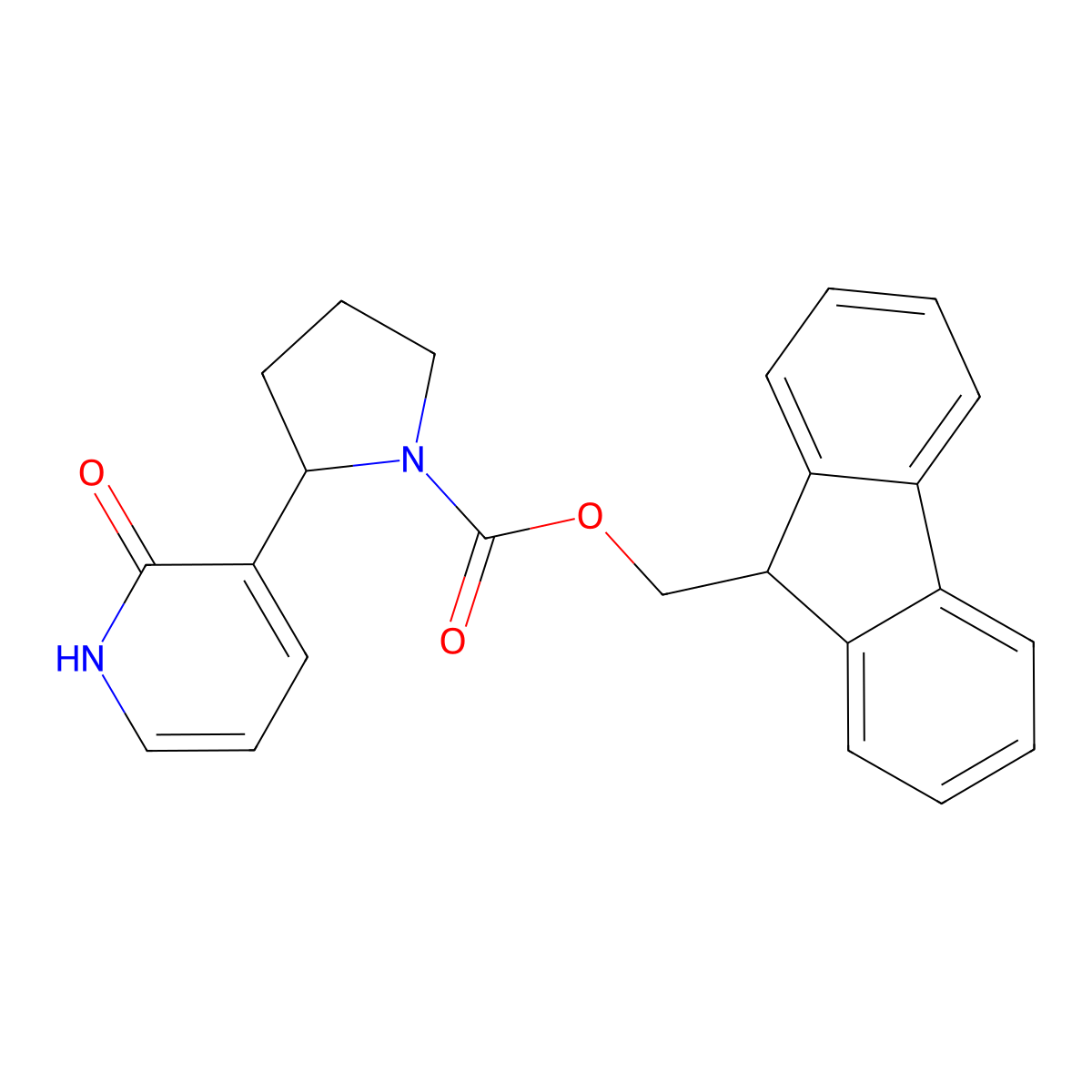 (9H-fluoren-9-yl)methyl 2-(2-hydroxypyridin-3-yl)pyrrolidine-1-carboxylate molecular structure, CAS 2764006-93-9