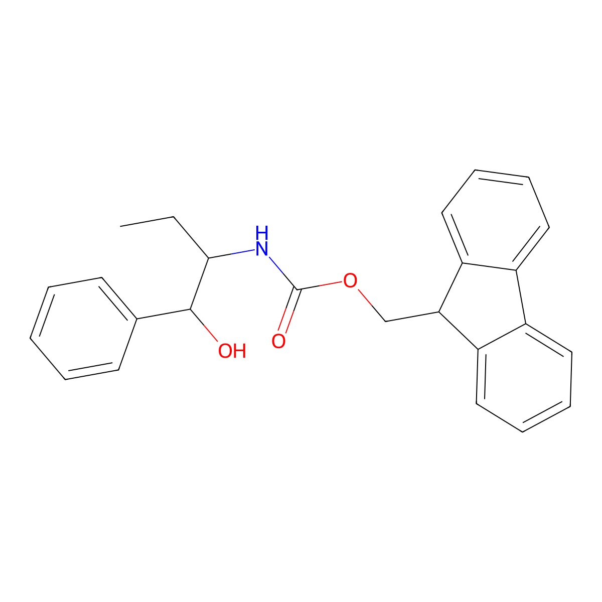 (9H-fluoren-9-yl)methyl N-(1-hydroxy-1-phenylbutan-2-yl)carbamate molecular structure, CAS 2764006-98-4