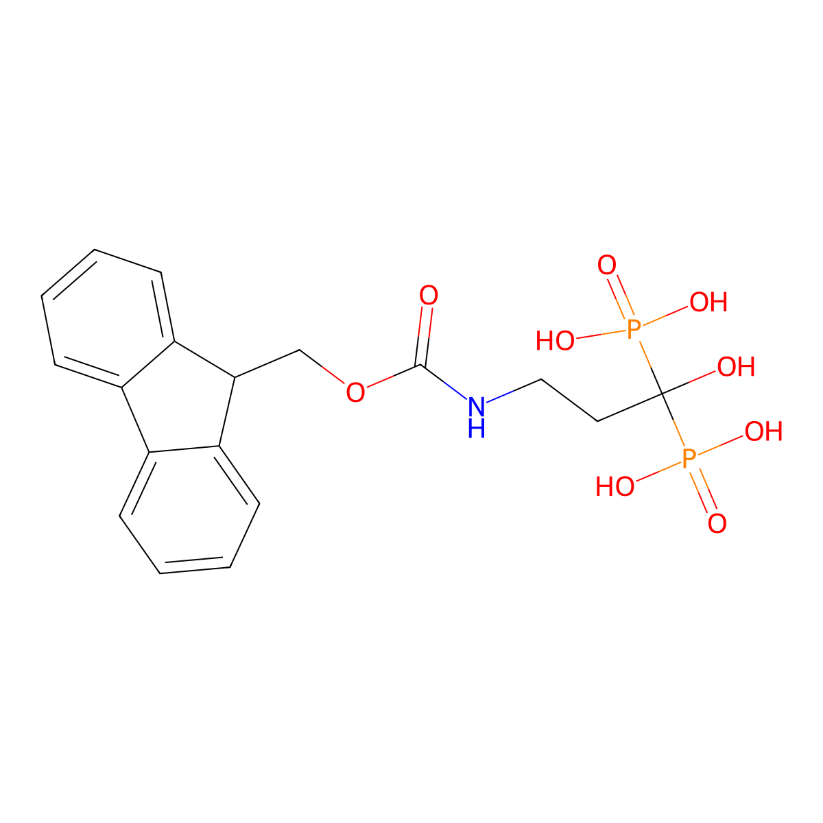 [3-({[(9H-fluoren-9-yl)methoxy]carbonyl}amino)-1-hydroxy-1-phosphonopropyl]phosphonic acid molecular structure, CAS 2764007-13-6