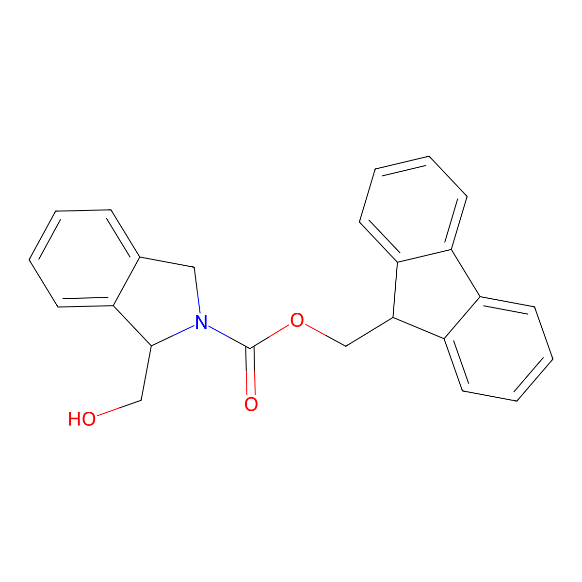 (9H-fluoren-9-yl)methyl 1-(hydroxymethyl)-2,3-dihydro-1H-isoindole-2-carboxylate molecular structure, CAS 2764007-25-0