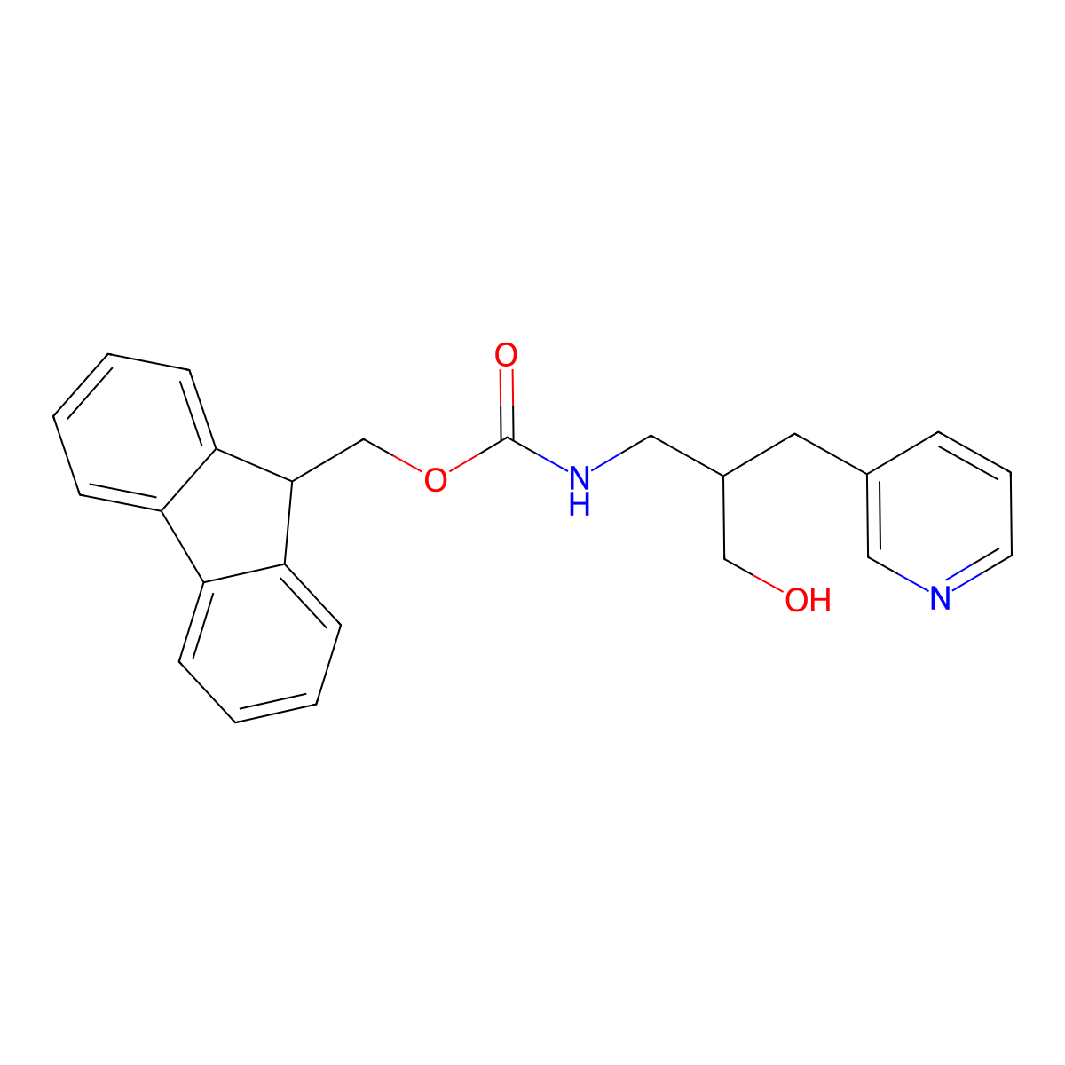 (9H-fluoren-9-yl)methyl N-{3-hydroxy-2-[(pyridin-3-yl)methyl]propyl}carbamate molecular structure, CAS 2764007-32-9