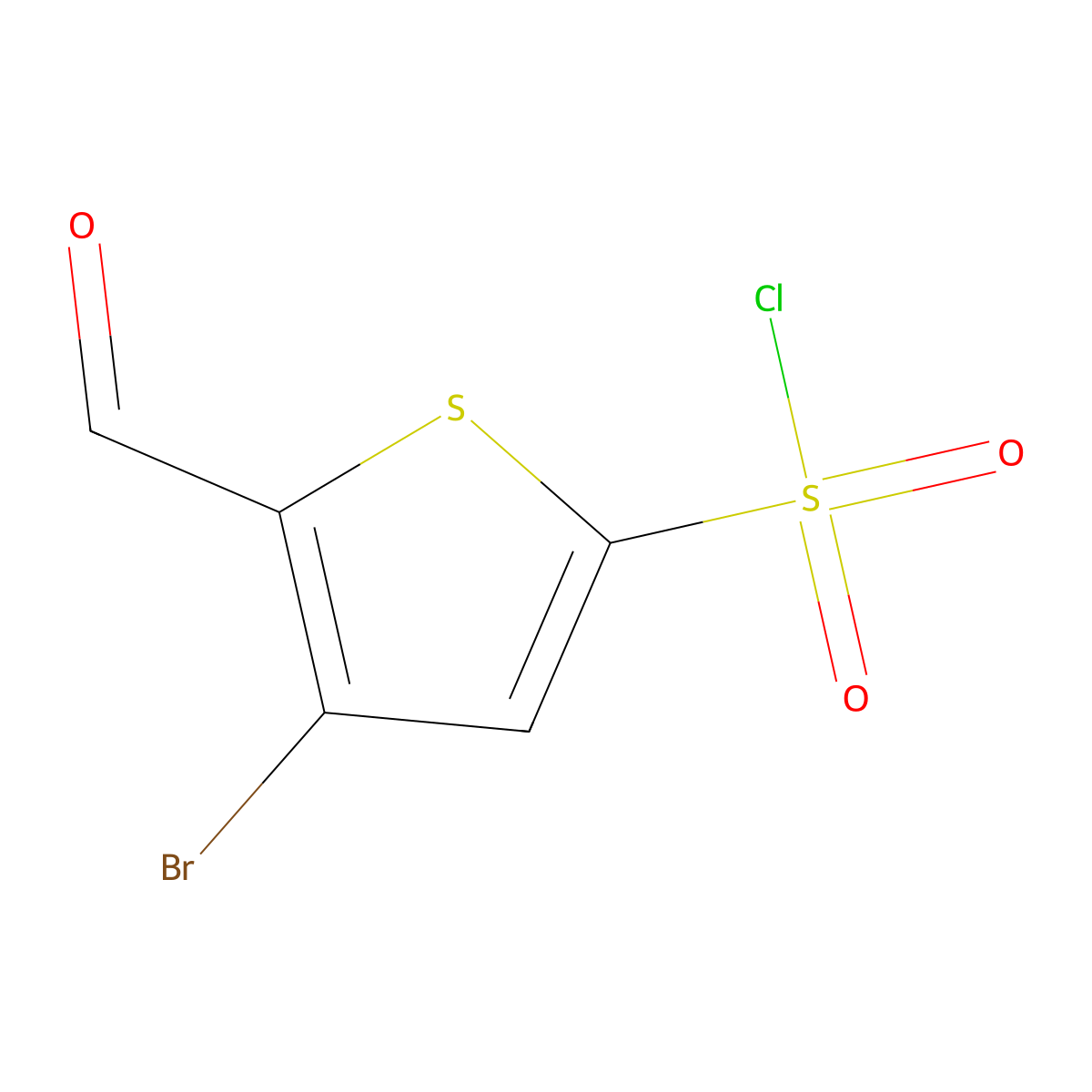 4-Bromo-5-formylthiophene-2-sulfonyl chloride molecular structure, CAS 2764007-33-0