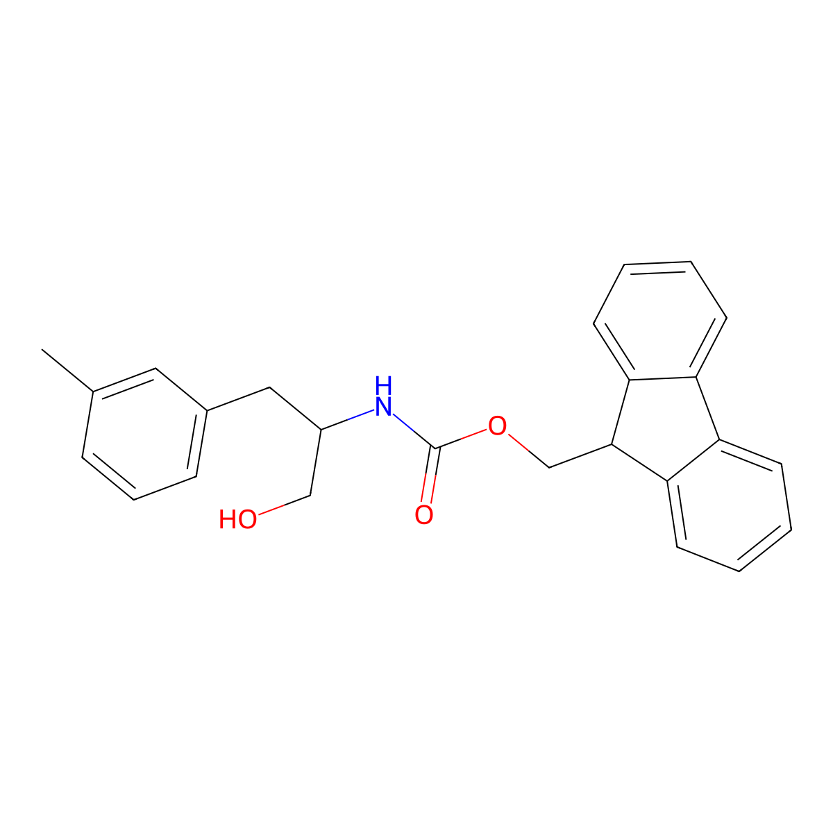 (9H-fluoren-9-yl)methyl N-[1-hydroxy-3-(3-methylphenyl)propan-2-yl]carbamate molecular structure, CAS 2764007-64-7