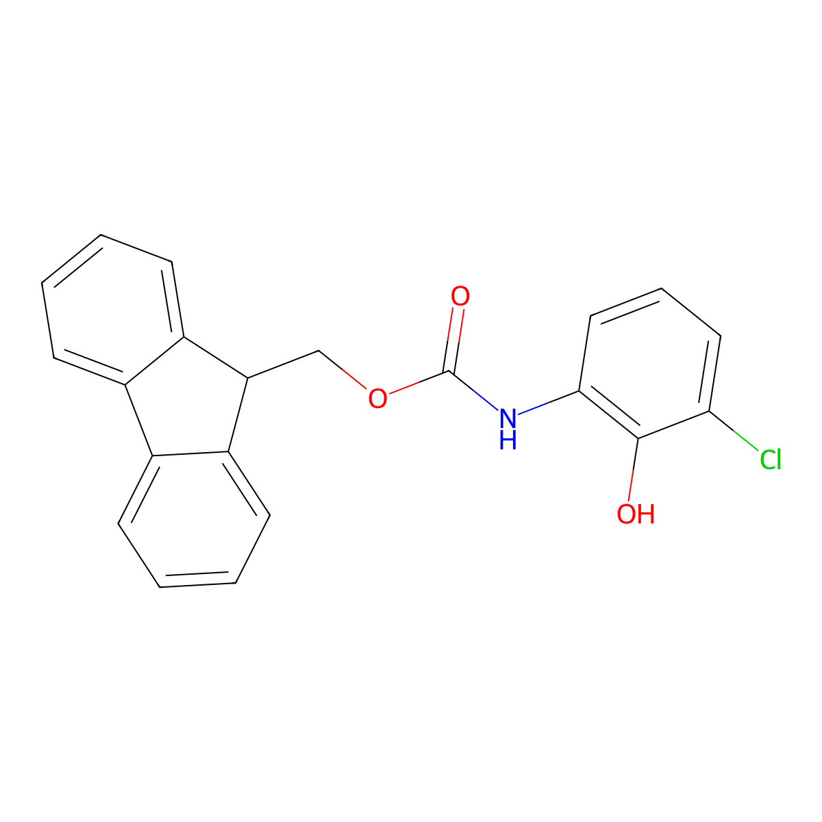 (9H-fluoren-9-yl)methyl N-(3-chloro-2-hydroxyphenyl)carbamate molecular structure, CAS 2764007-65-8
