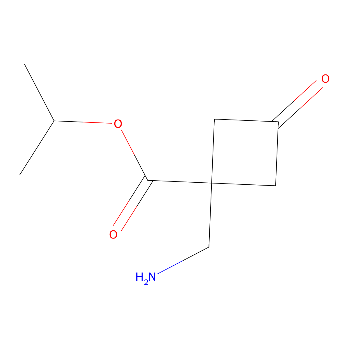 Propan-2-yl 1-(aminomethyl)-3-oxocyclobutane-1-carboxylate molecular structure, CAS 2764007-83-0