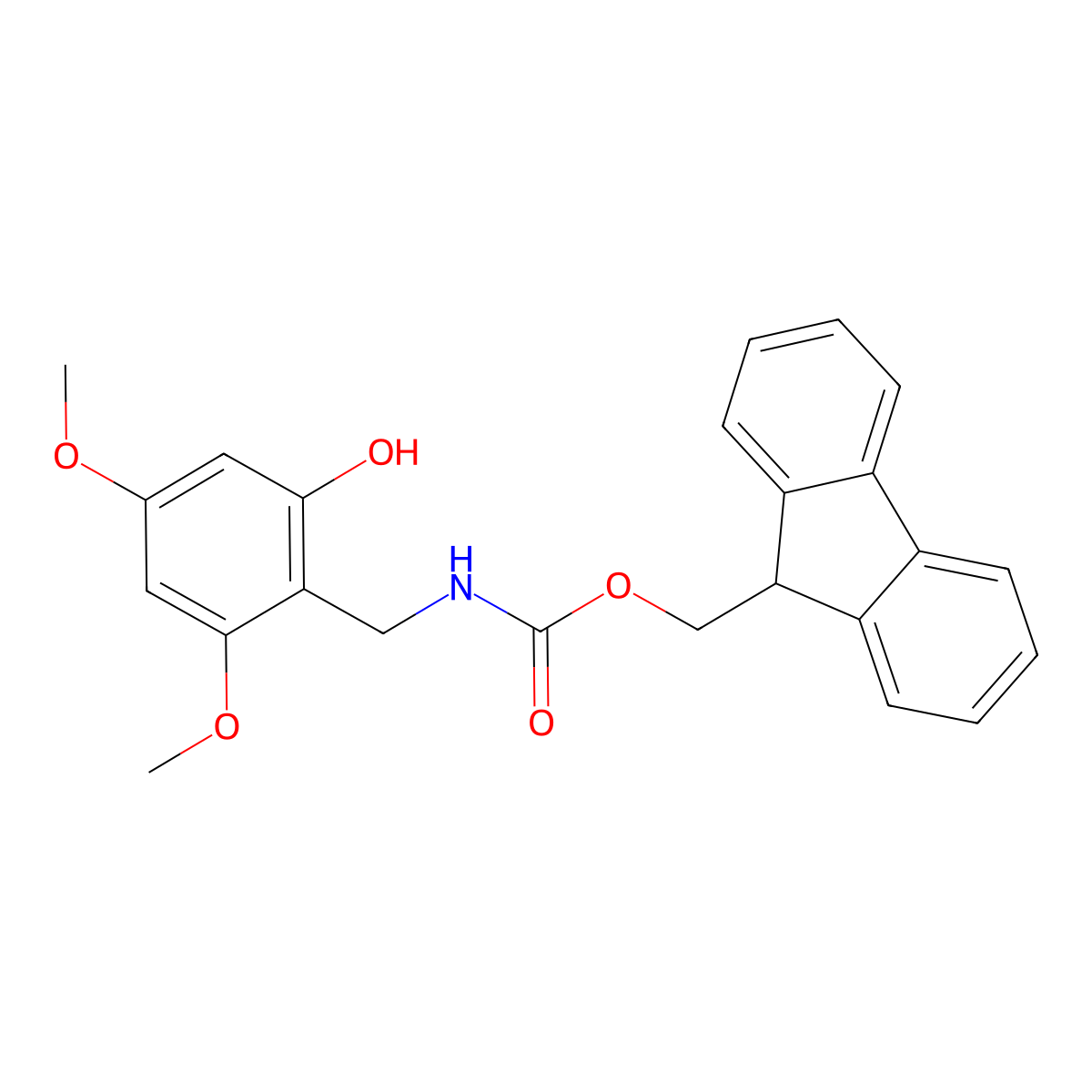 (9H-fluoren-9-yl)methyl N-[(2-hydroxy-4,6-dimethoxyphenyl)methyl]carbamate molecular structure, CAS 2764007-84-1