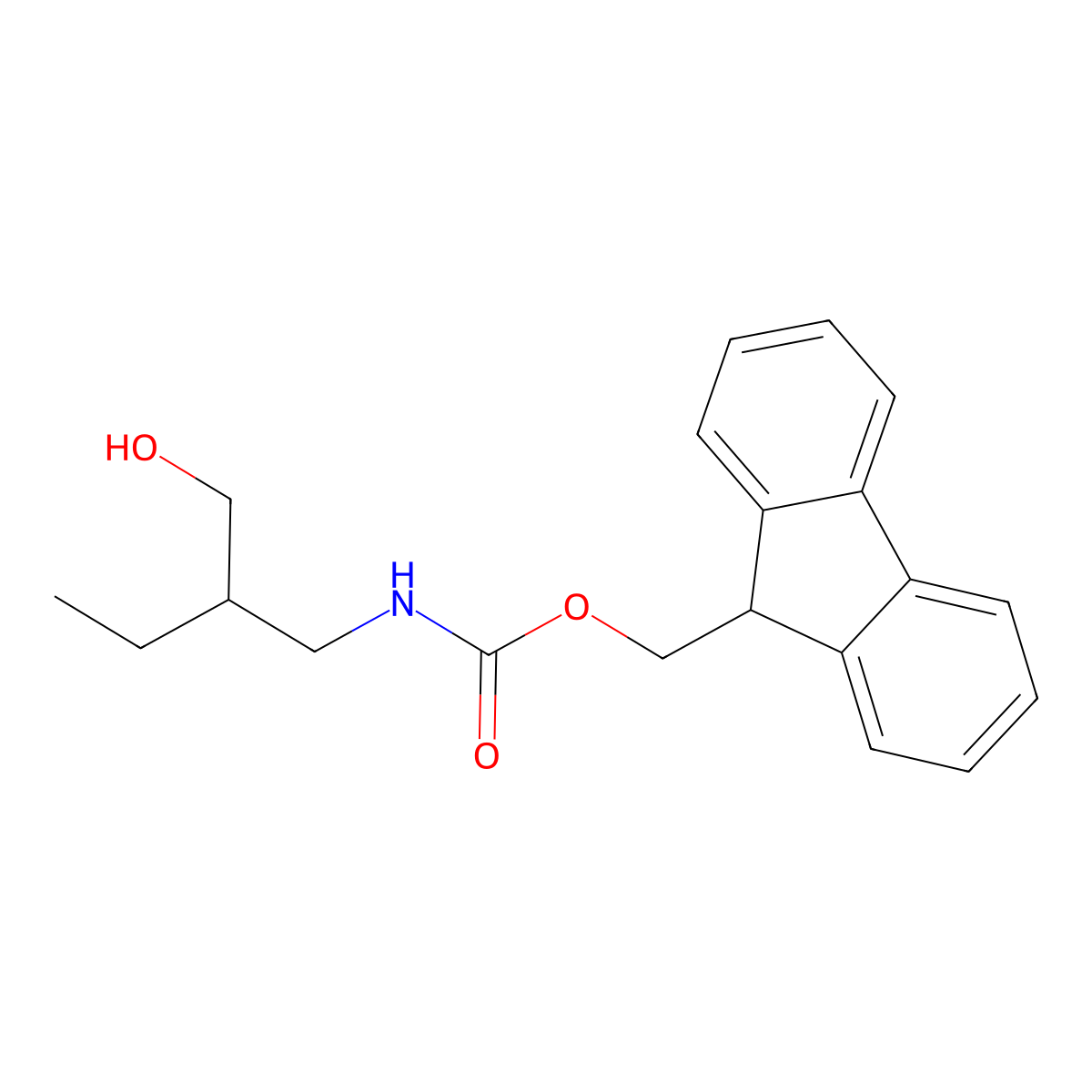 (9H-fluoren-9-yl)methyl N-(2-ethyl-3-hydroxypropyl)carbamate molecular structure, CAS 2764007-85-2