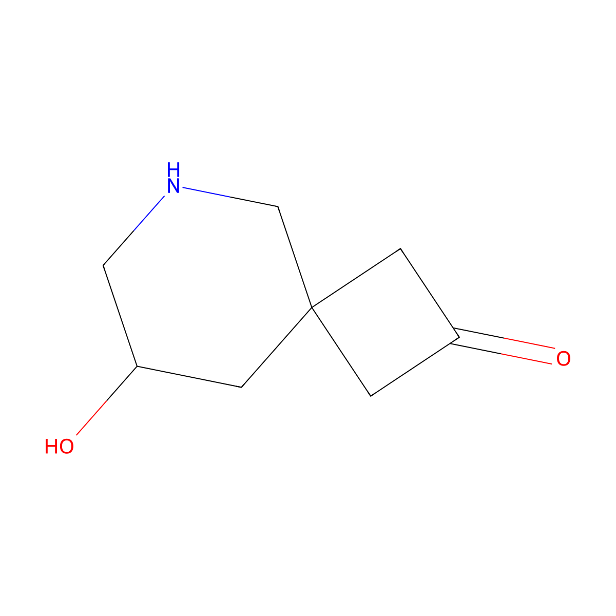 8-Hydroxy-6-azaspiro[3.5]nonan-2-one molecular structure, CAS 2764007-95-4