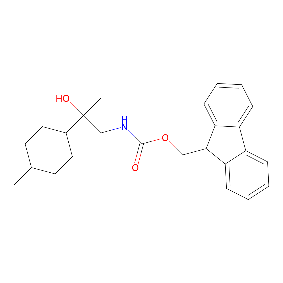 (9H-fluoren-9-yl)methyl N-[2-hydroxy-2-(4-methylcyclohexyl)propyl]carbamate molecular structure, CAS 2764007-99-8