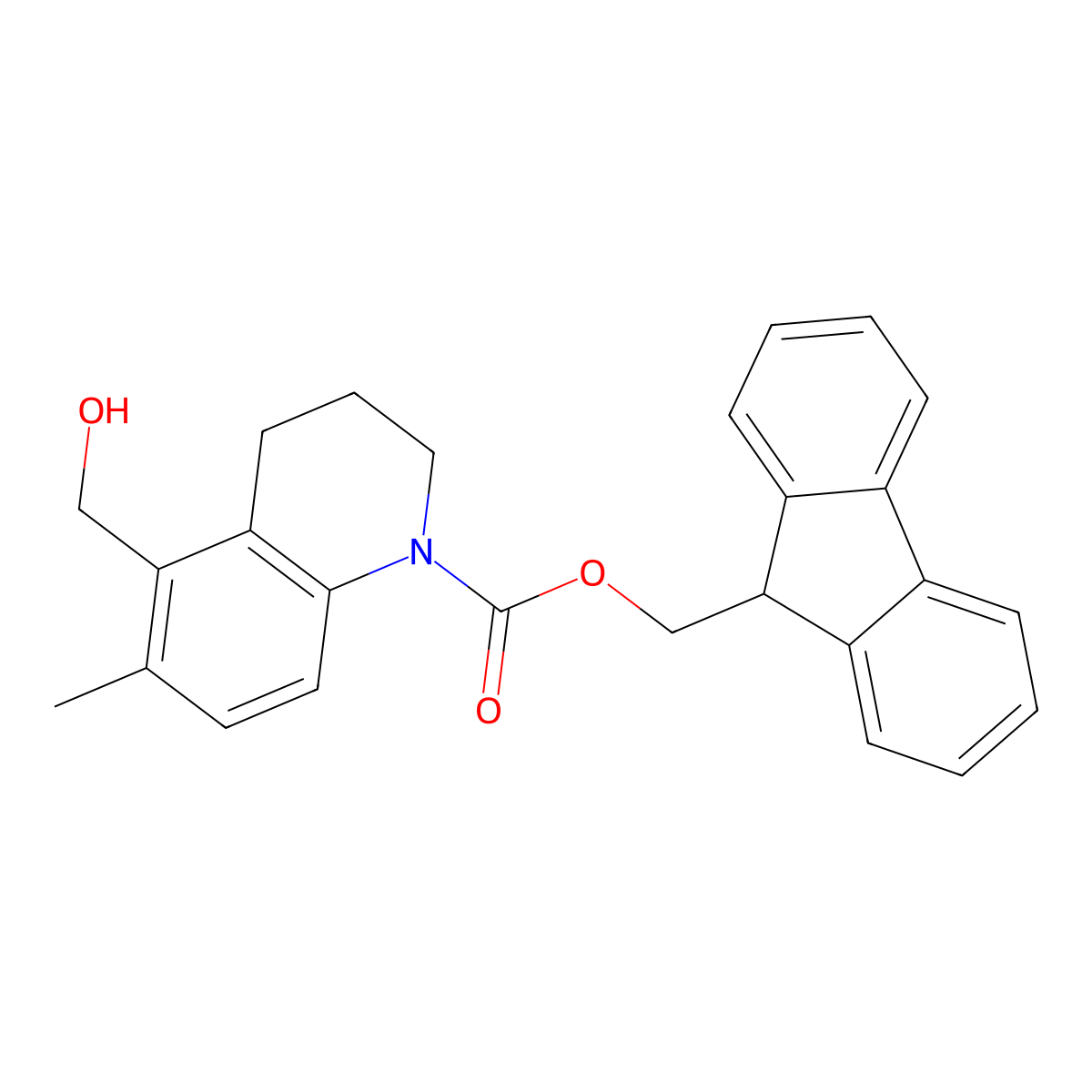 (9H-fluoren-9-yl)methyl 5-(hydroxymethyl)-6-methyl-1,2,3,4-tetrahydroquinoline-1-carboxylate molecular structure, CAS 2764008-03-7