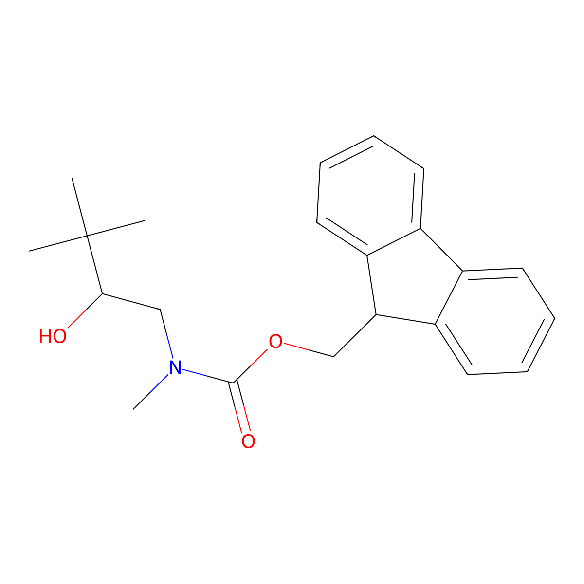 (9H-fluoren-9-yl)methyl N-(2-hydroxy-3,3-dimethylbutyl)-N-methylcarbamate molecular structure, CAS 2764008-04-8