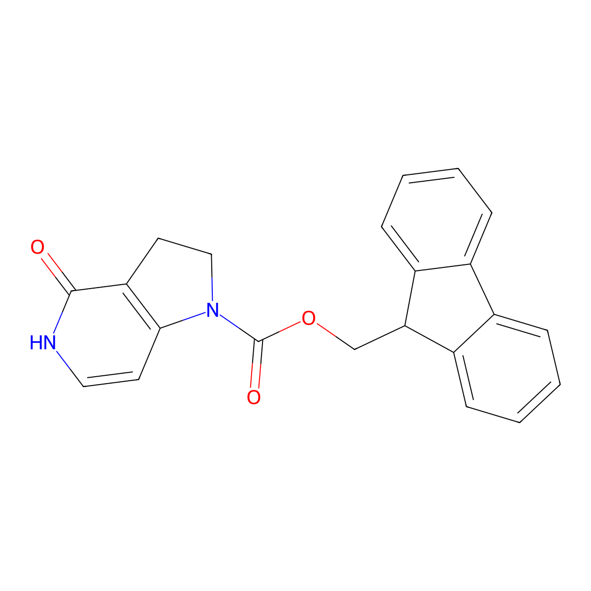 (9H-fluoren-9-yl)methyl 4-hydroxy-1H,2H,3H-pyrrolo[3,2-c]pyridine-1-carboxylate molecular structure, CAS 2764008-15-1
