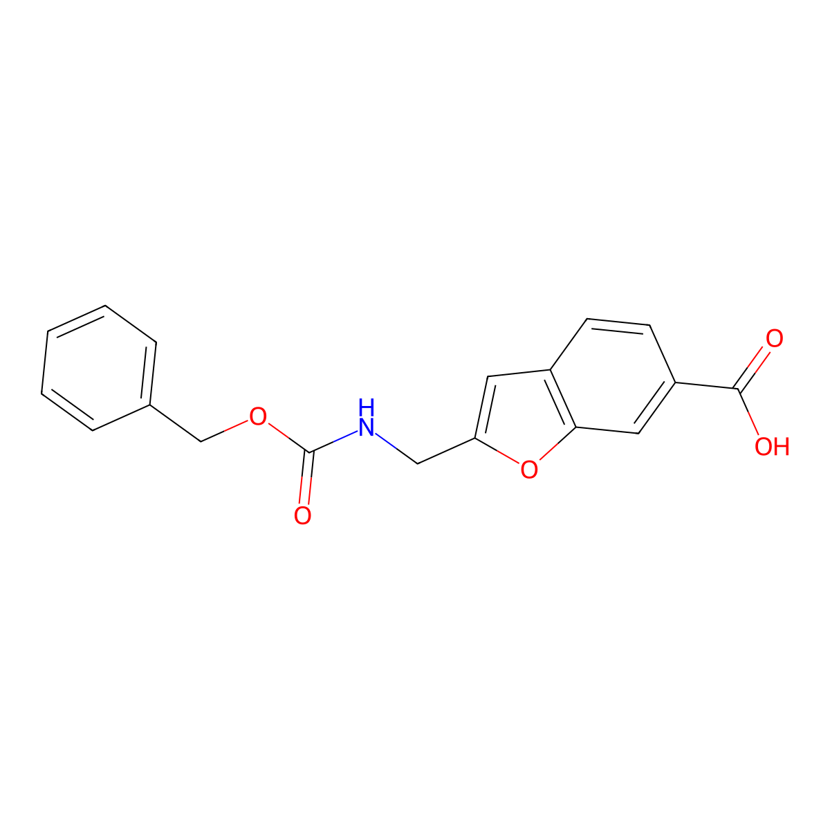 2-({[(Benzyloxy)carbonyl]amino}methyl)-1-benzofuran-6-carboxylic acid molecular structure, CAS 2764008-24-2