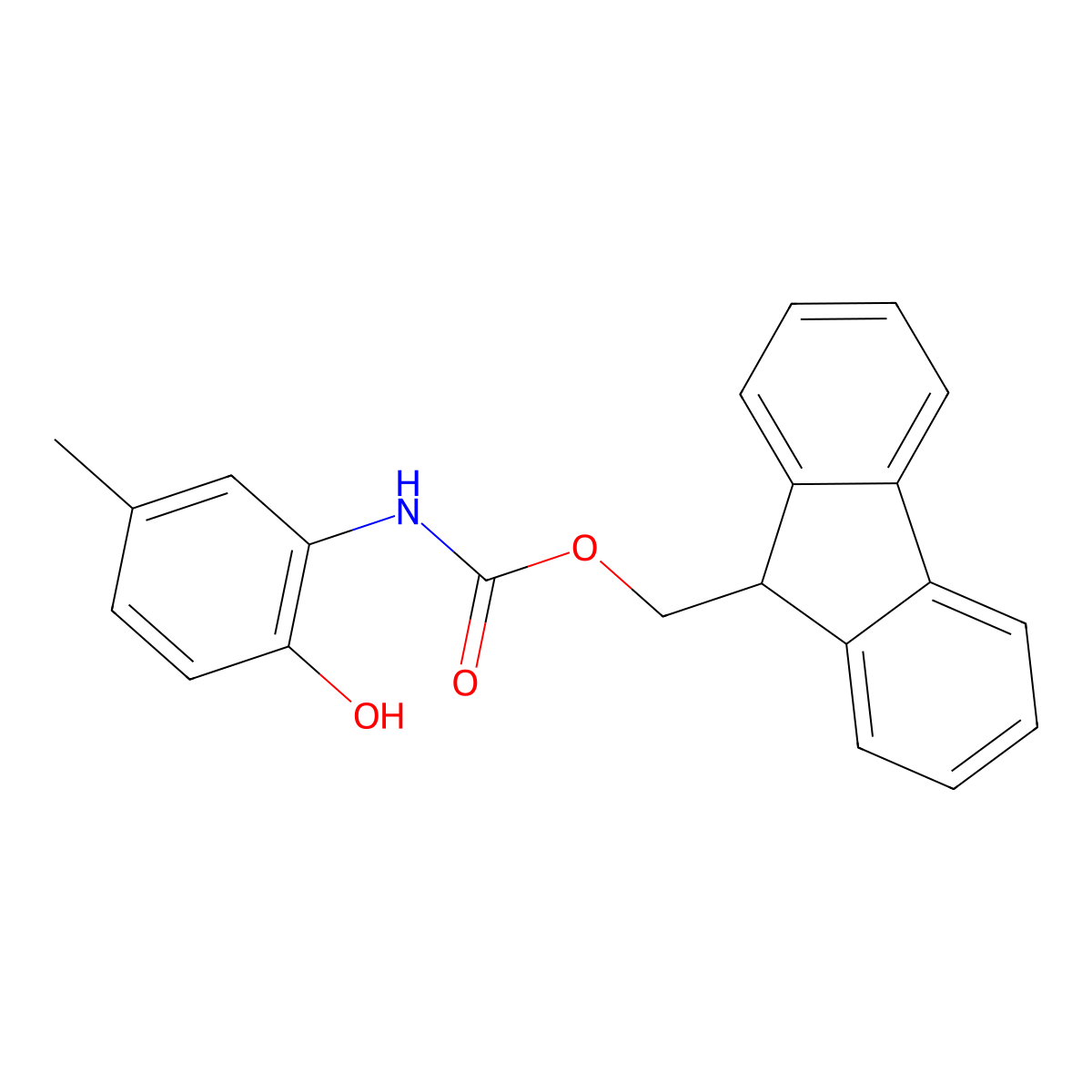 (9H-fluoren-9-yl)methyl N-(2-hydroxy-5-methylphenyl)carbamate molecular structure, CAS 2764008-25-3