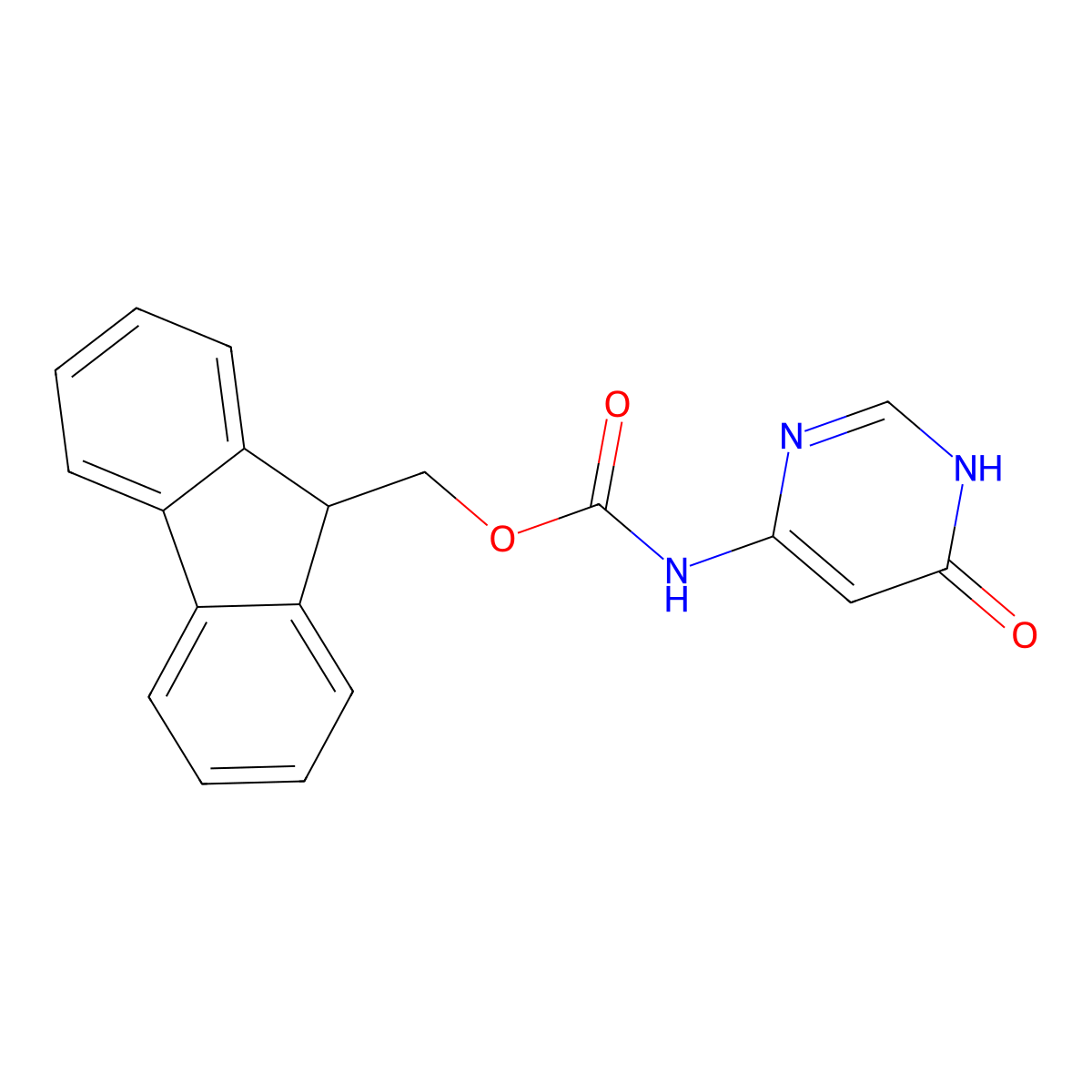 (9H-fluoren-9-yl)methyl N-(6-hydroxypyrimidin-4-yl)carbamate molecular structure, CAS 2764008-32-2