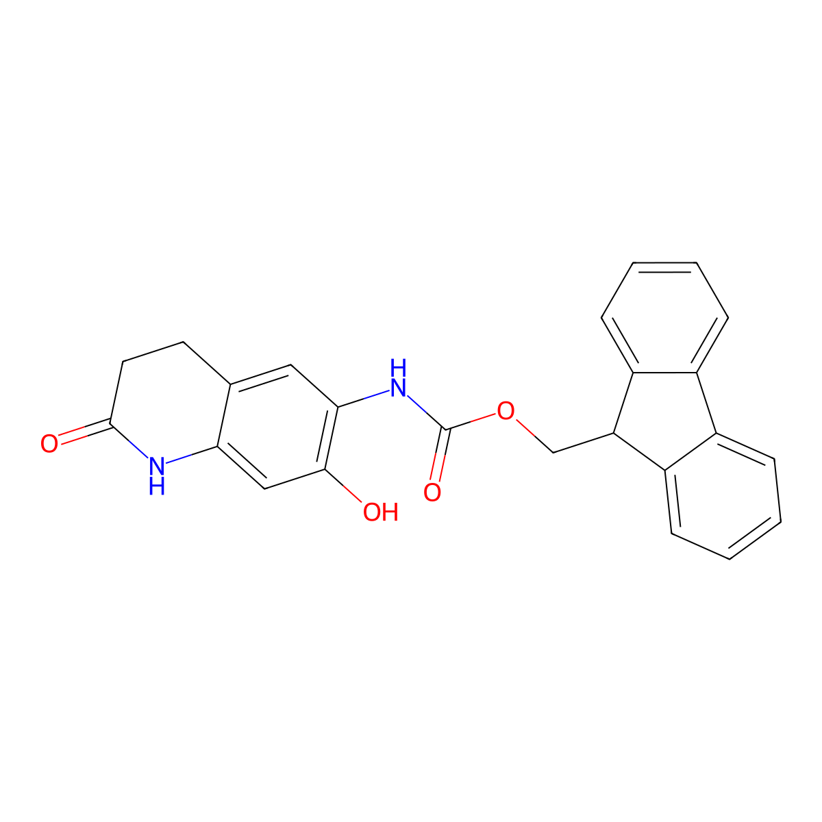 (9H-fluoren-9-yl)methyl N-(7-hydroxy-2-oxo-1,2,3,4-tetrahydroquinolin-6-yl)carbamate molecular structure, CAS 2764008-37-7