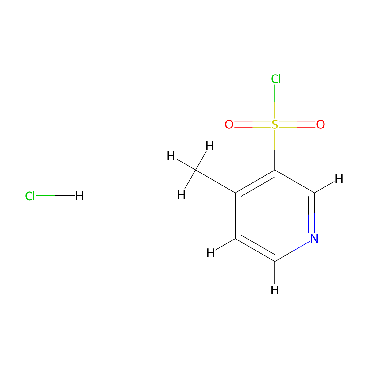 4-Methylpyridine-3-sulfonyl chloride hydrochloride molecular structure, CAS 2764008-39-9