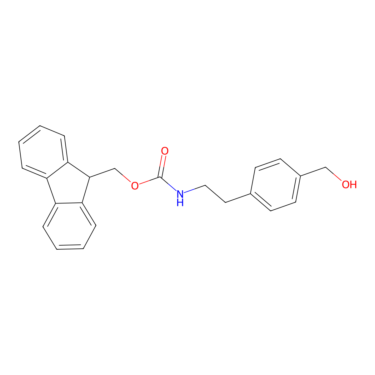 (9H-fluoren-9-yl)methyl N-{2-[4-(hydroxymethyl)phenyl]ethyl}carbamate molecular structure, CAS 2764008-45-7