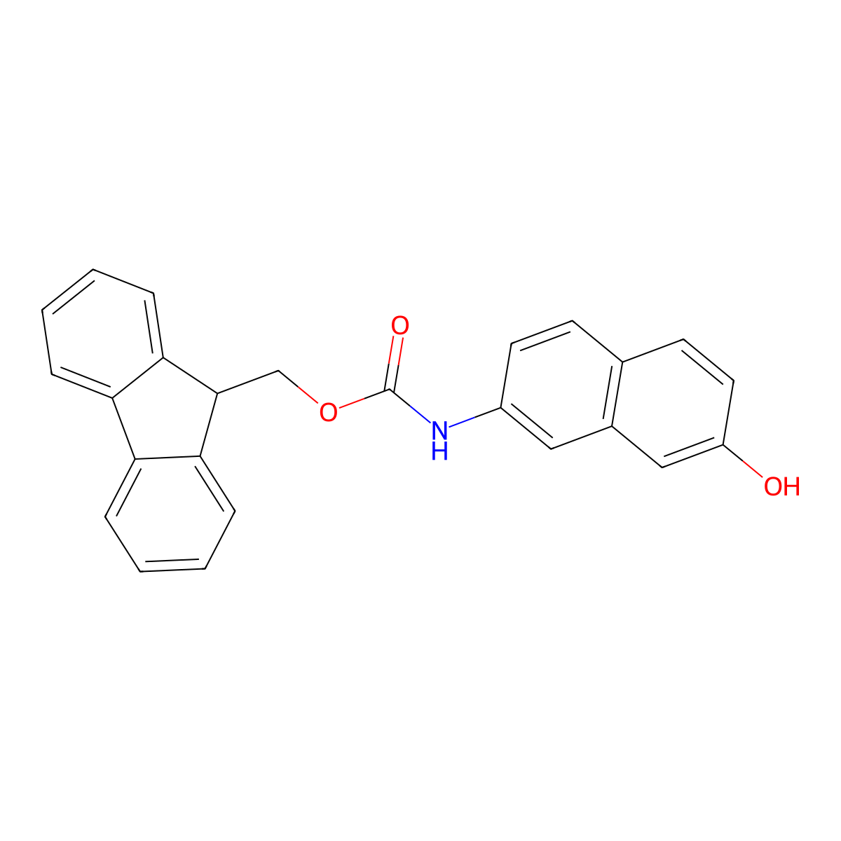 (9H-fluoren-9-yl)methyl N-(7-hydroxynaphthalen-2-yl)carbamate molecular structure, CAS 2764008-54-8