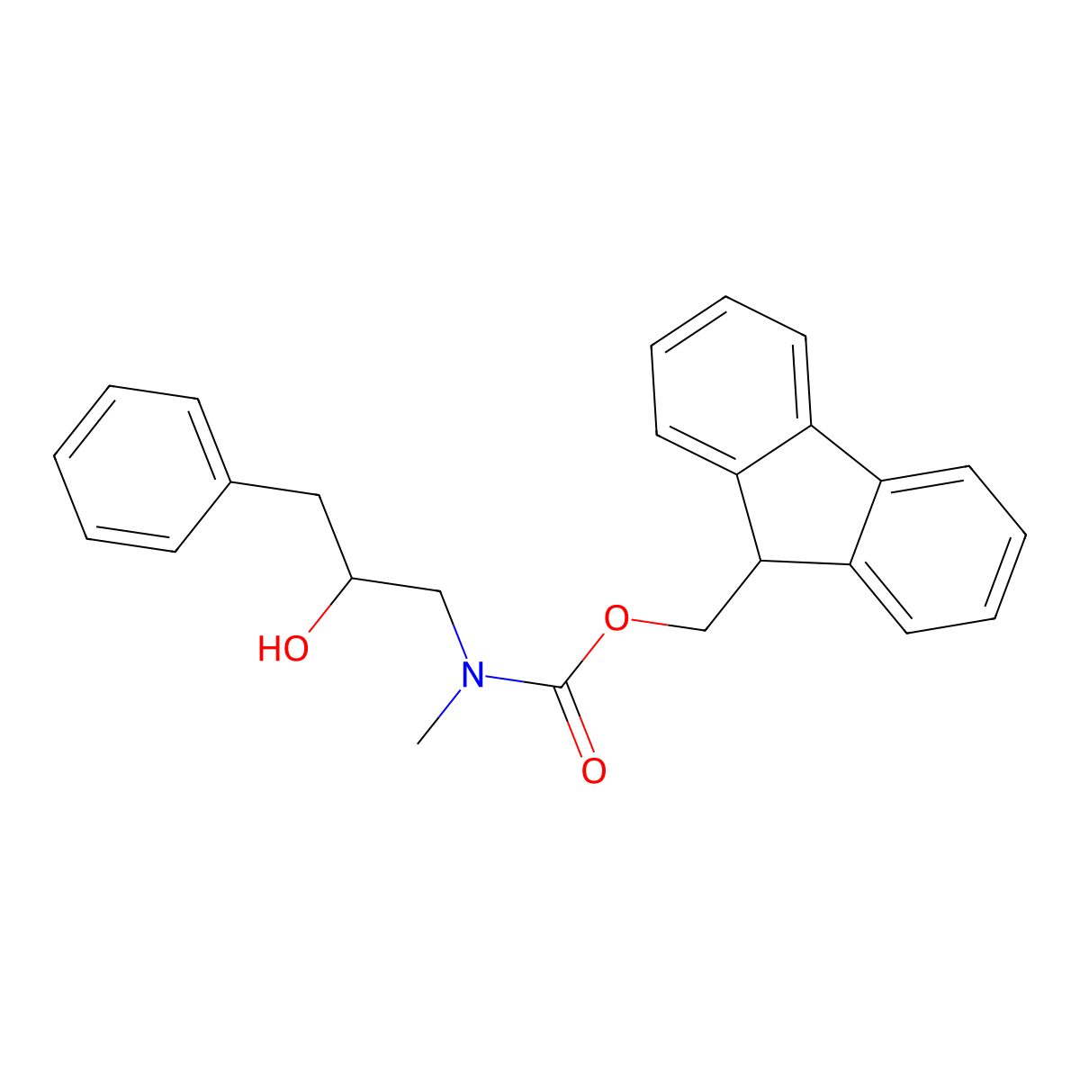 (9H-fluoren-9-yl)methyl N-(2-hydroxy-3-phenylpropyl)-N-methylcarbamate molecular structure, CAS 2764008-56-0