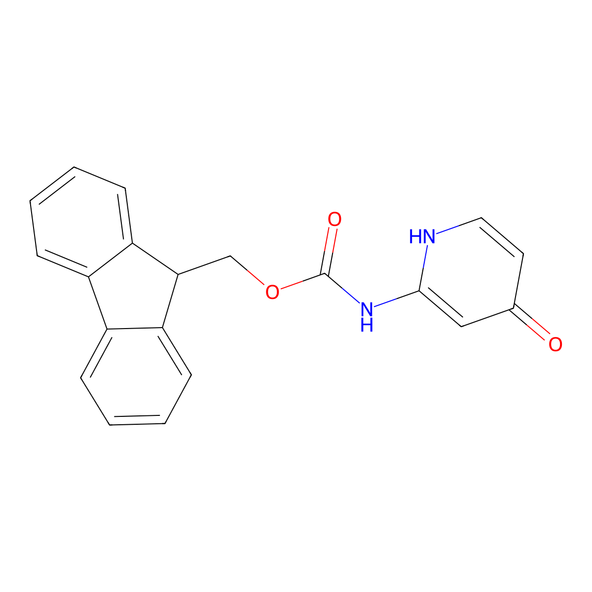 (9H-fluoren-9-yl)methyl N-(4-hydroxypyridin-2-yl)carbamate molecular structure, CAS 2764008-58-2
